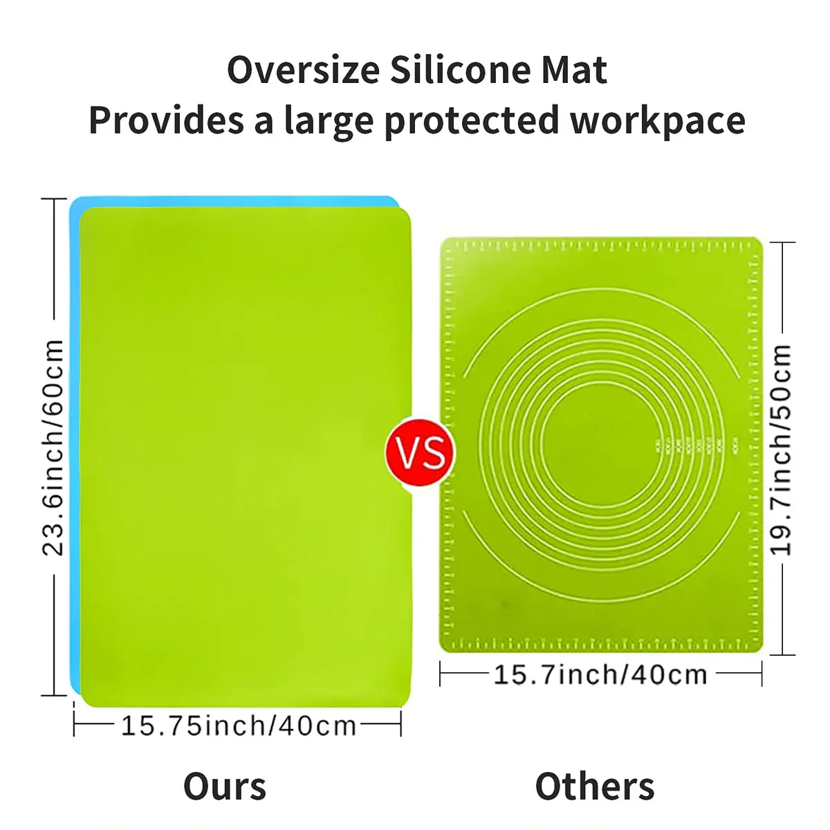 QPIX DIGITAL Extra Large Silicone Craft Mat 60cm x 40cm (23.6''x15.7'') | Heat Resistant Baking & Dining Table Protector - view 8