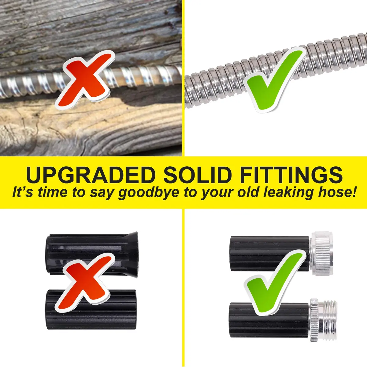 FOXEASE Stainless Steel Garden Hose 75 ft | Heavy Duty, Kink & Tangle Free, Dog Proof - view 2