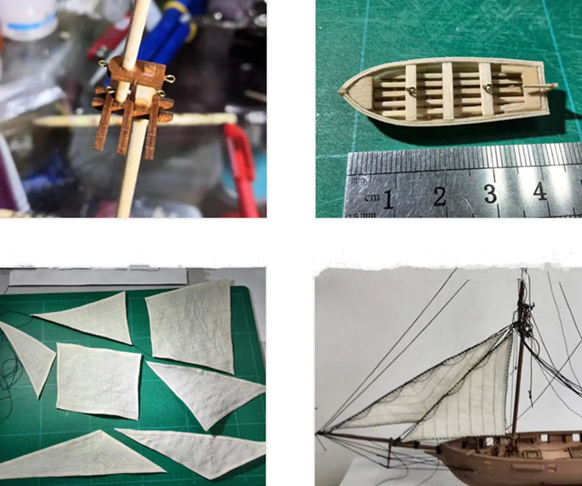HAPYLY Scale DIY Hobby Wooden Ship Model Kit 1/100 | Self-Assembled Watercraft Craft - view 6