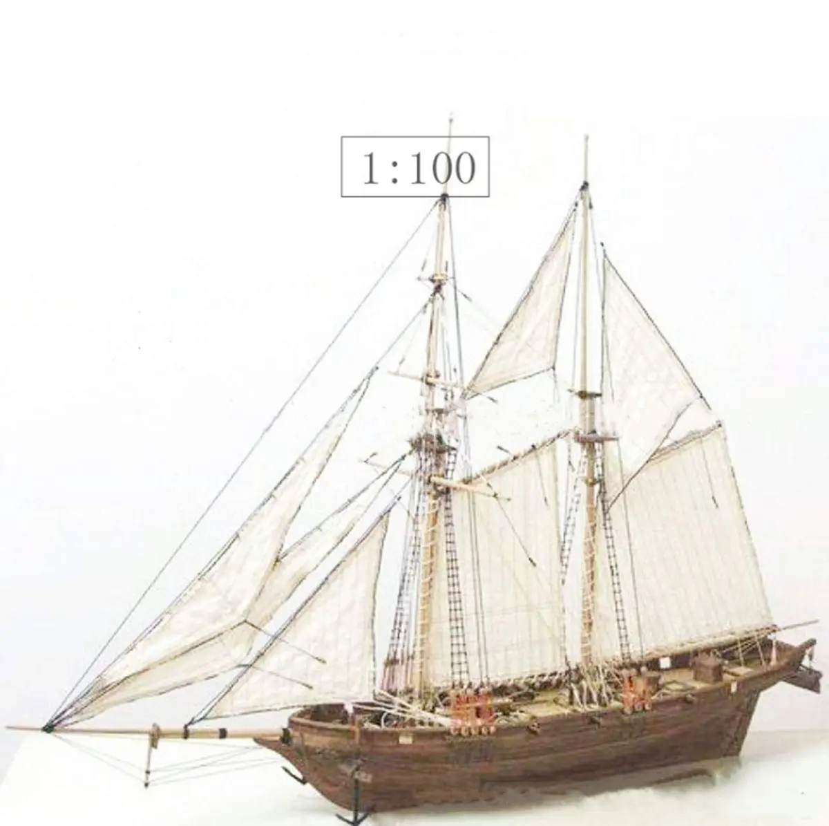 HAPYLY Scale DIY Hobby Wooden Ship Model Kit 1/100 | Self-Assembled Watercraft Craft - view 2
