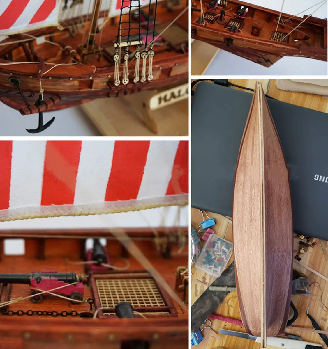 HAPYLY Scale DIY Hobby Wooden Ship Model Kit 1/100 | Self-Assembled Watercraft Craft - view 3