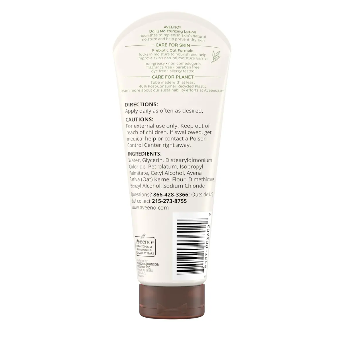 Aveeno Daily Moisturizing Body Lotion, Fragrance-Free, 2.5 fl. oz, 3 Pack | Supports 48-Hour Hydration & Skin Barrier - view 7
