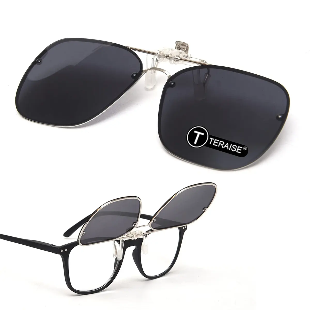 TERAISE Clip On Sunglasses for Prescription Glasses Men Women Polarized UV400 Anti-Glare 60mm (2.36") | HD Polarized Lenses for Driving & Outdoor Activities - main product image