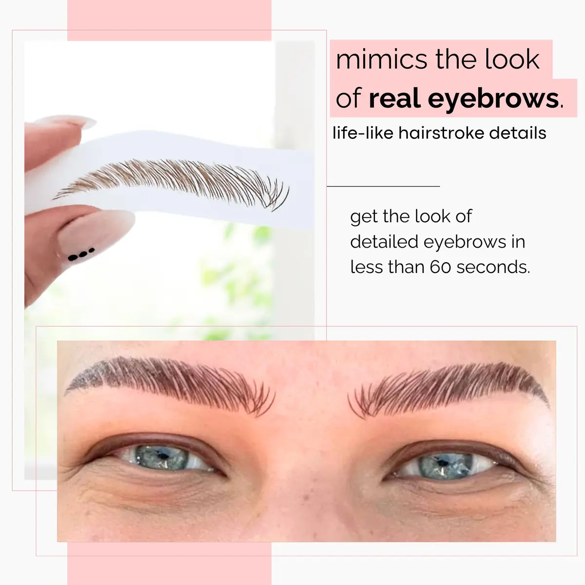 Brows by Bossy Temporary Eyebrow Tattoos Waterproof Tapered Black | Realistic, Long-Lasting & Waterproof - view 3