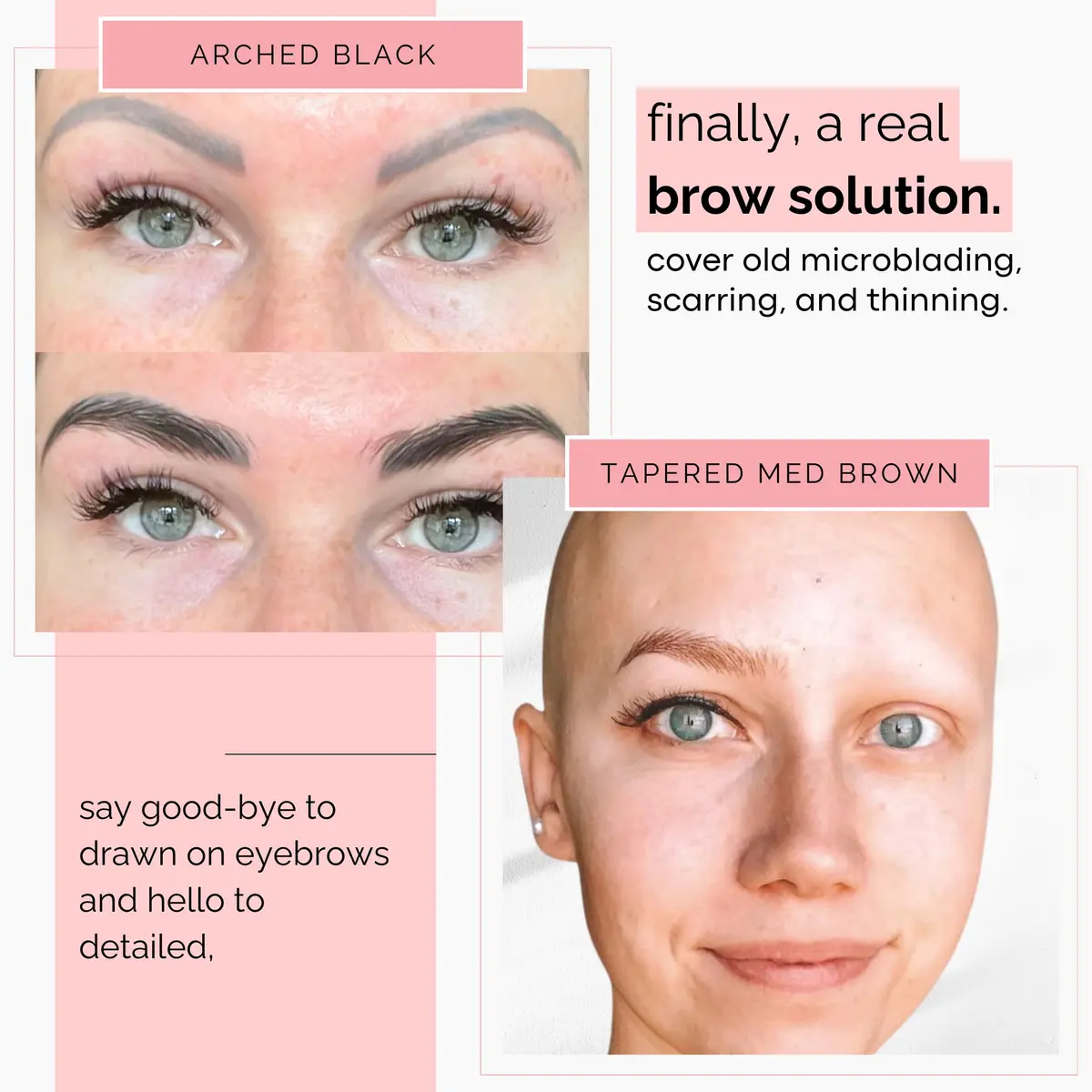 Brows by Bossy Temporary Eyebrow Tattoos Waterproof Tapered Black | Realistic, Long-Lasting & Waterproof - view 4