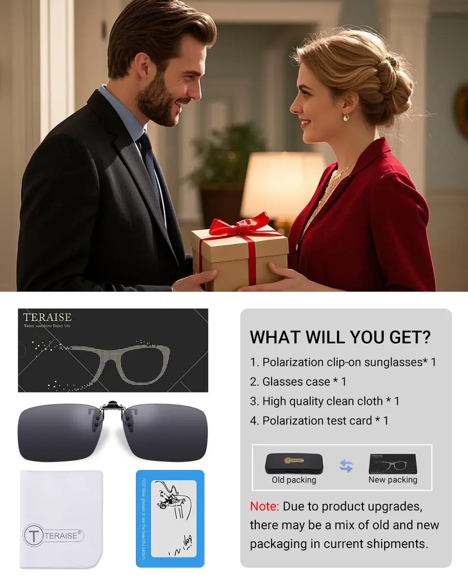 TERAISE Clip On Polarized Sunglasses for Men & Women | 13.6 cm (5.35 inches) Total Width - view 6