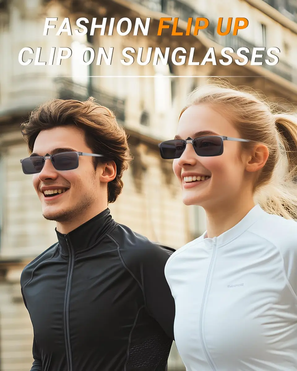 TERAISE Clip On Polarized Sunglasses for Men & Women | 13.6 cm (5.35 inches) Total Width - view 2