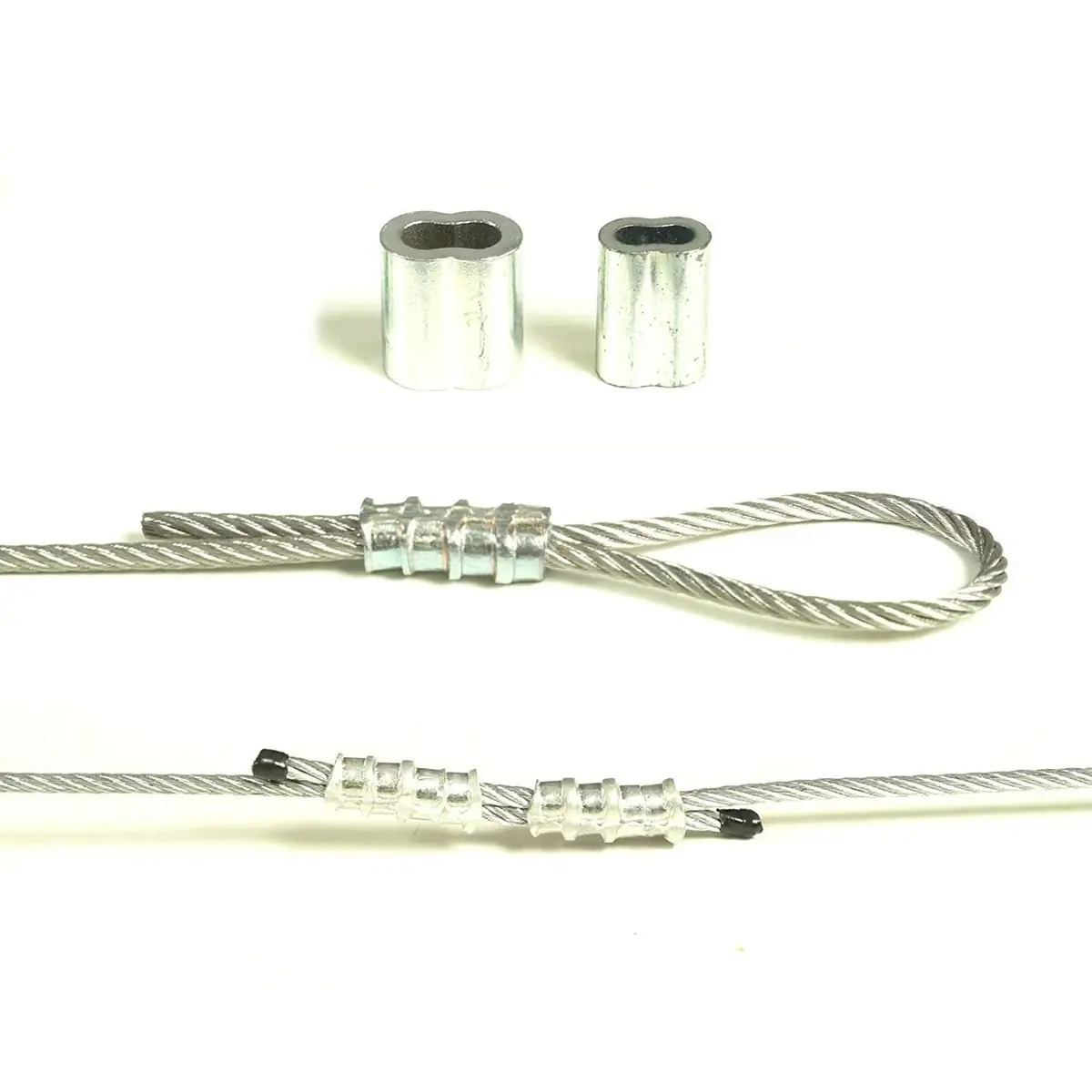 HIGOOD Aluminum Crimping Loop Sleeve for 3/32" Diameter Wire Rope and Cable | Strong, US-Standard, Economical - view 6
