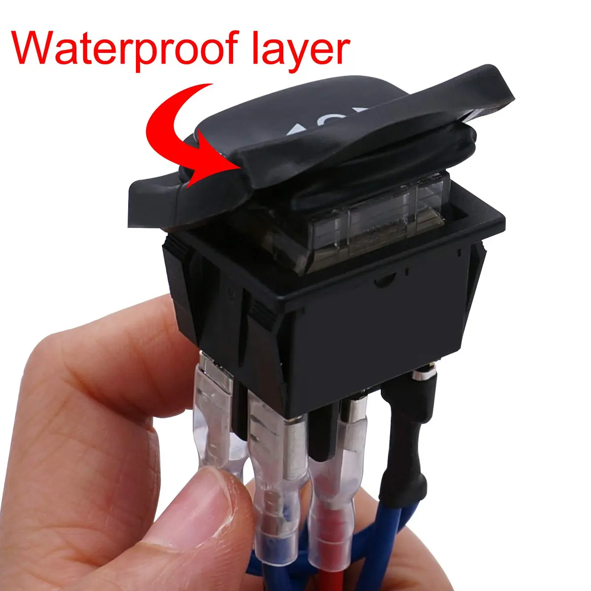 TWTADE Waterproof Momentary Polarity Reverse Switch for DC Motors 12V 10A | 6 Pin 3 Position ON-Off-ON Rocker Toggle - view 5