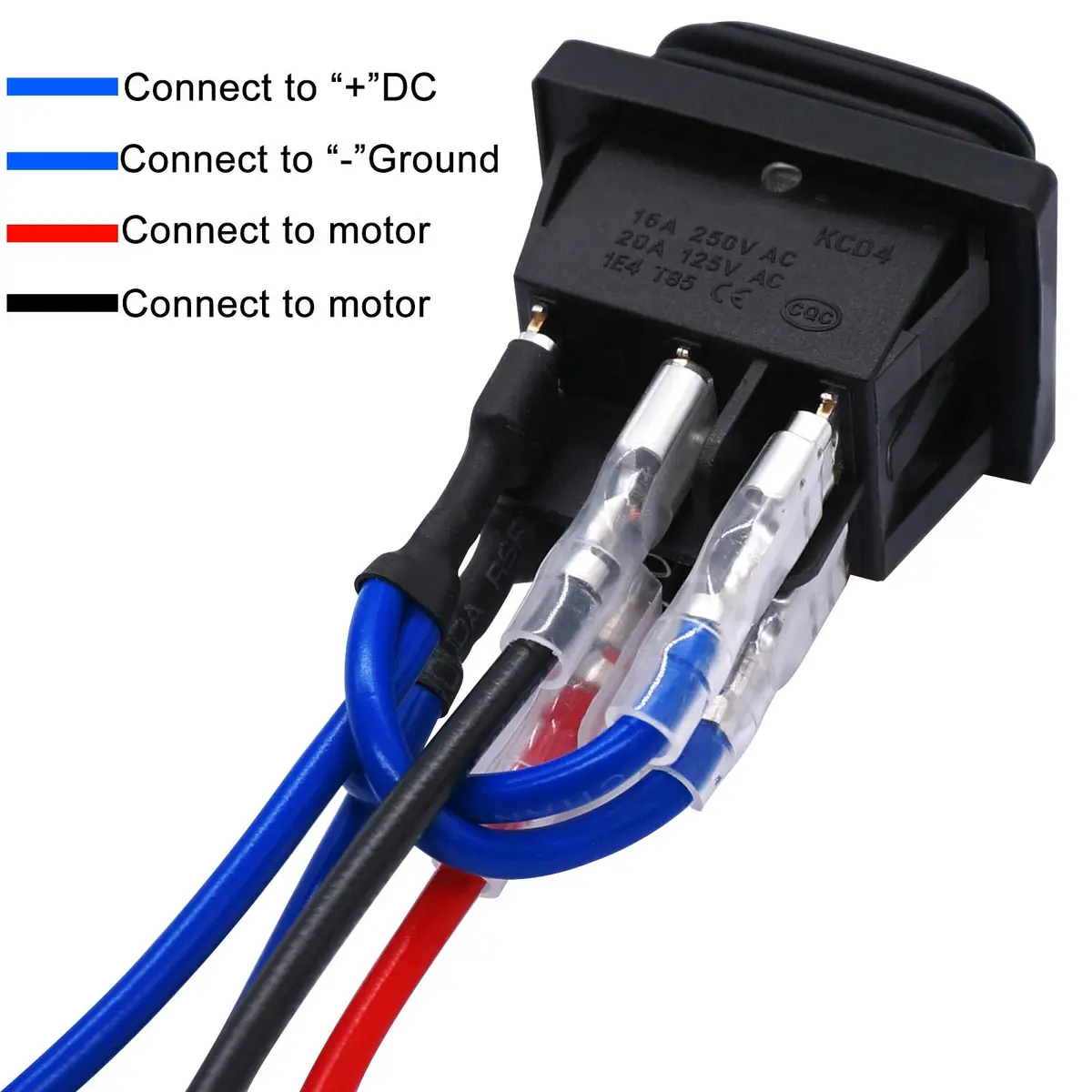 TWTADE Waterproof Momentary Polarity Reverse Switch for DC Motors 12V 10A | 6 Pin 3 Position ON-Off-ON Rocker Toggle - view 4