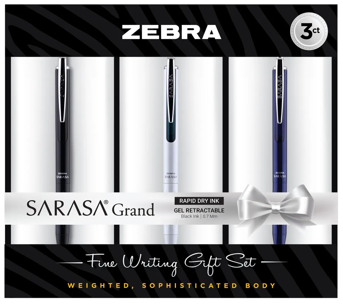 Zebra Pen SARASA Grand Gel Pen 0.7mm | Brass Body, Smear-Resistant Black Ink - main product image