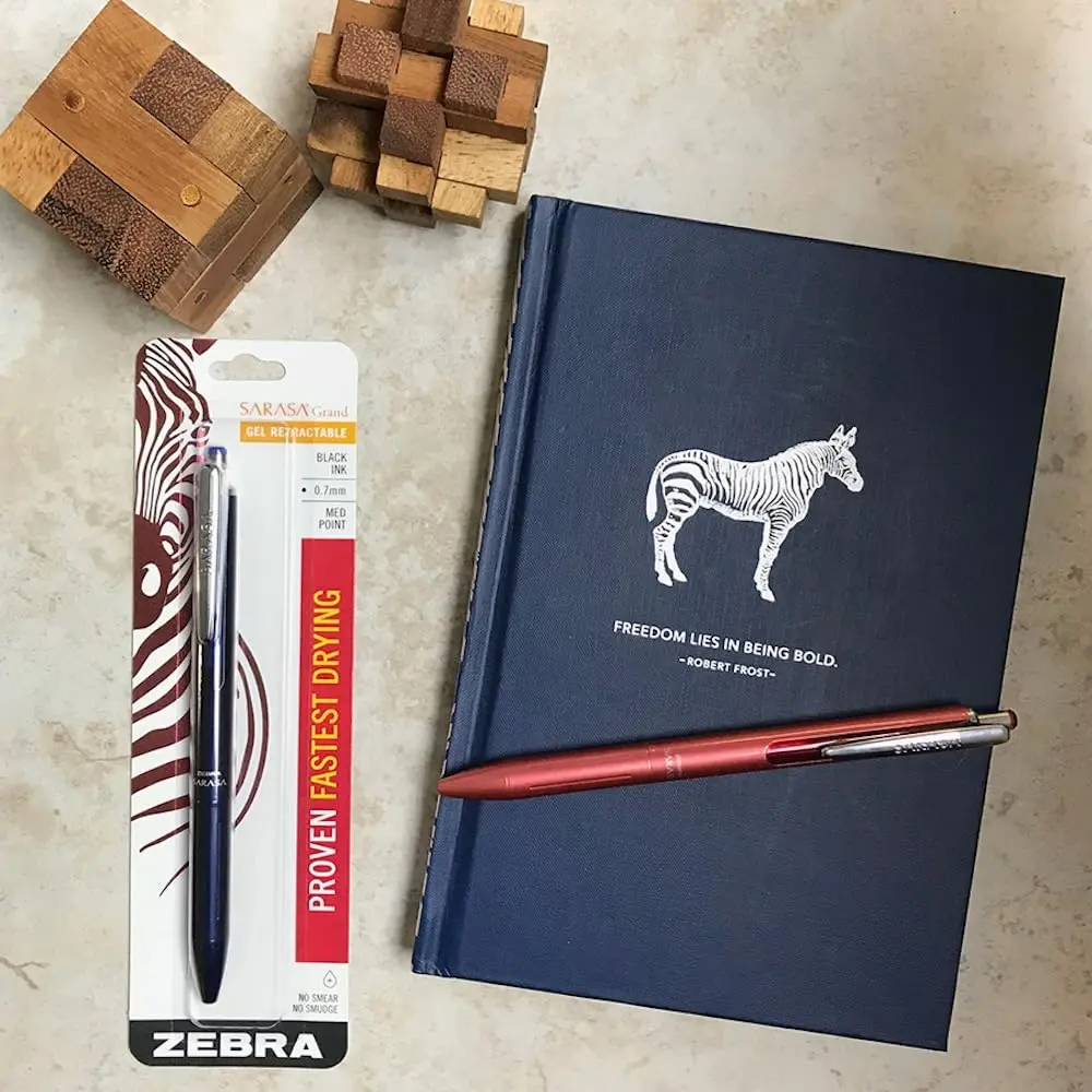 Zebra Pen SARASA Grand Gel Pen 0.7mm | Brass Body, Smear-Resistant Black Ink - view 4