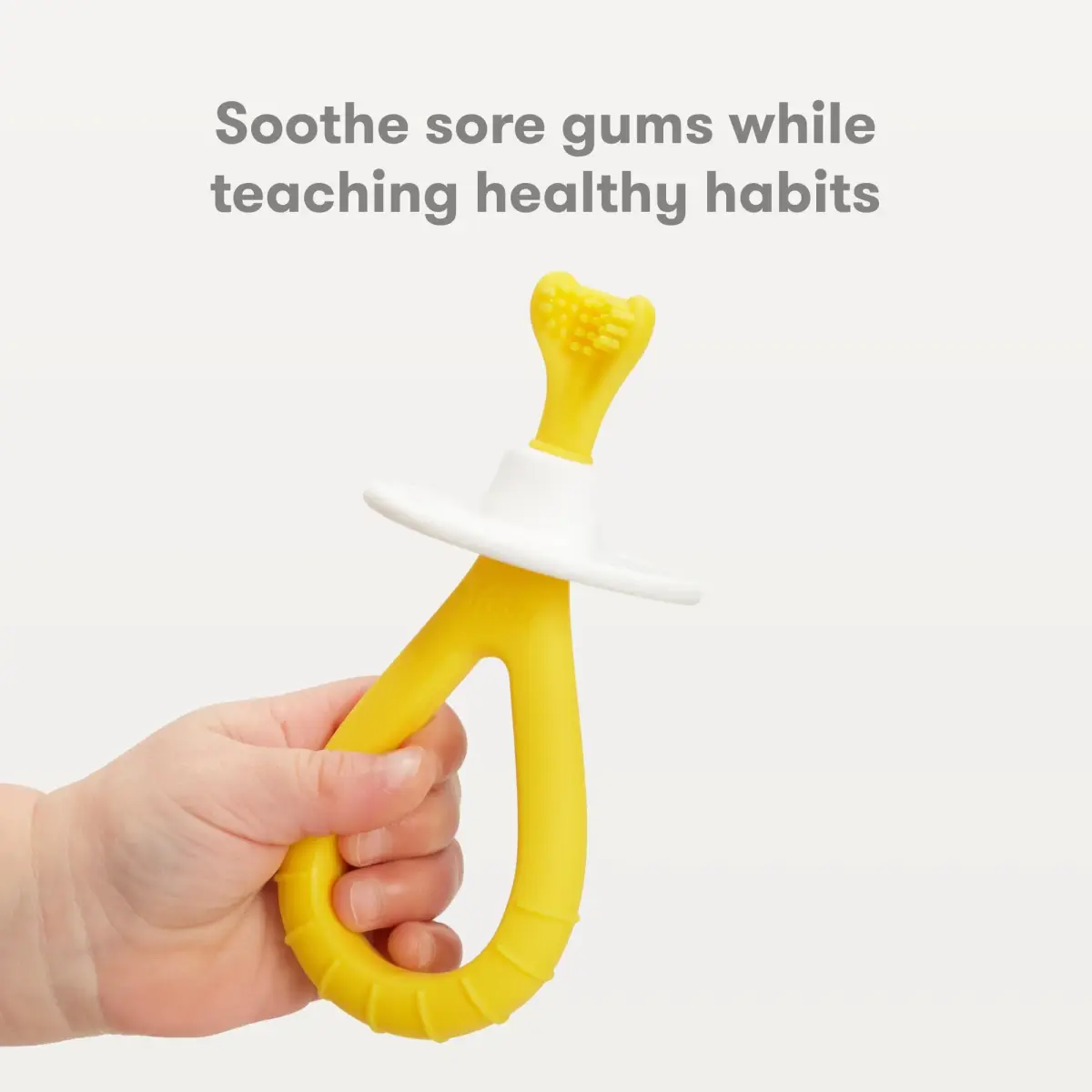 Frida Baby Training Toothbrush Yellow | Soft Silicone Bristles for 6M+ Babies - view 2