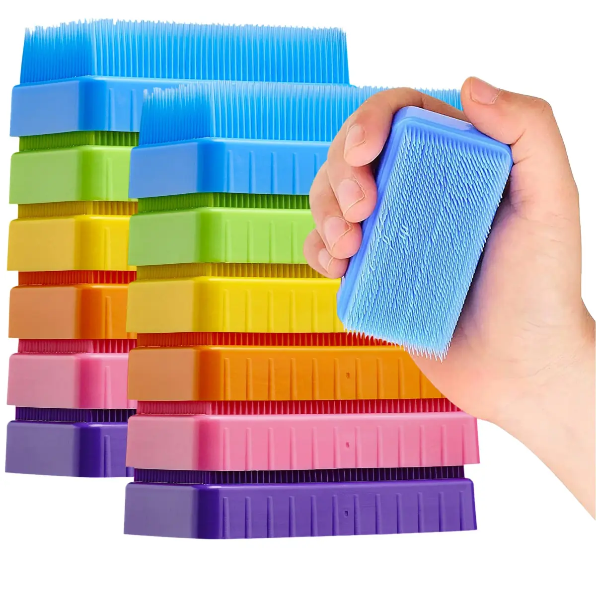 Special Supplies Sensory Therapy Brushes (12-Pack, Colored) | Soft Flexible Bristles for Kids & Adults - main product image
