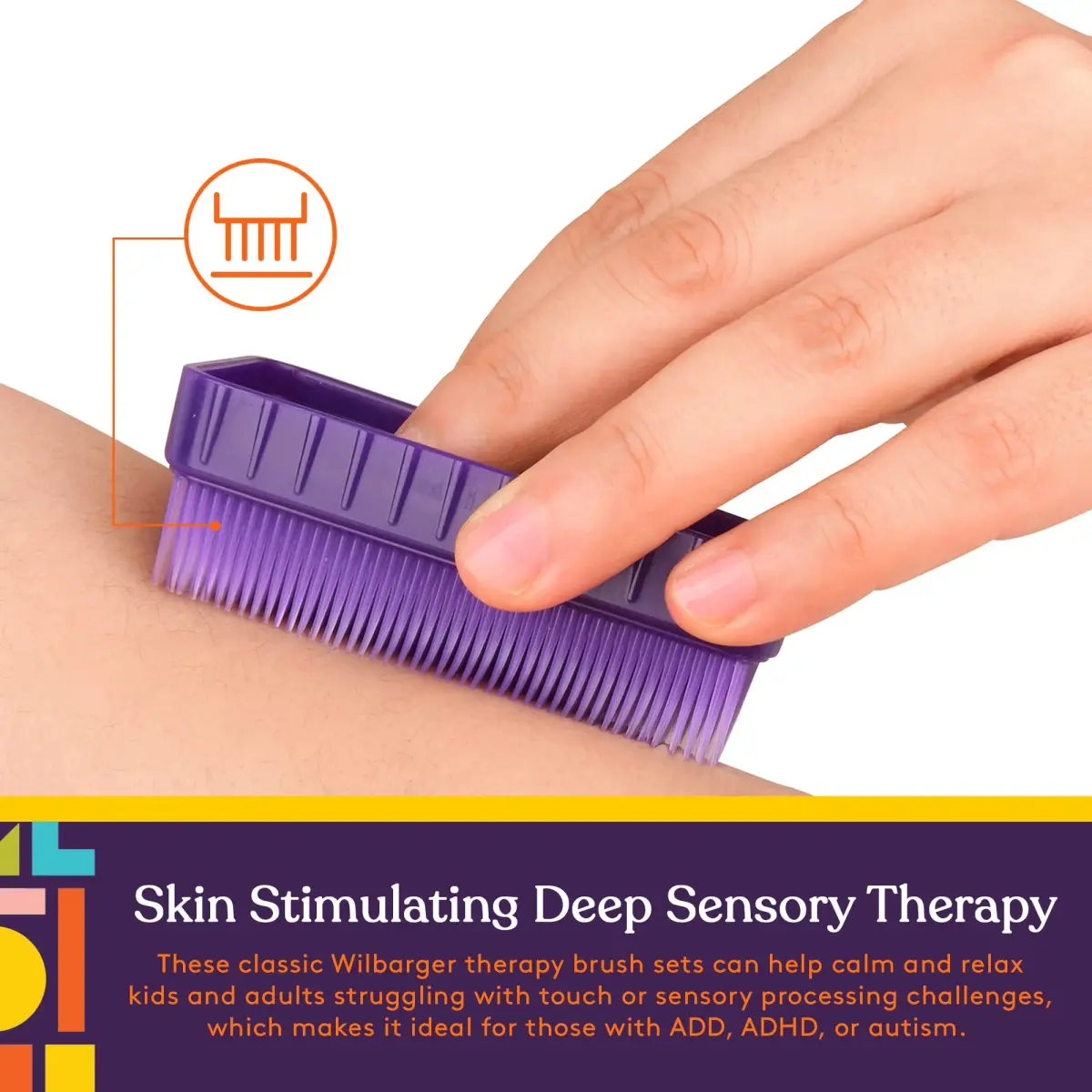 Special Supplies Sensory Therapy Brushes (12-Pack, Colored) | Soft Flexible Bristles for Kids & Adults - view 2