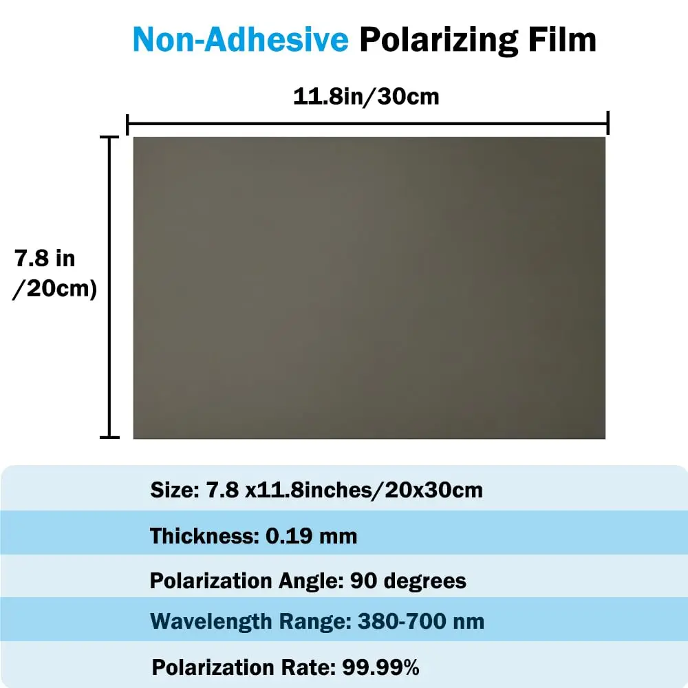 RENIAN Polarized Film Sheets 3 PCS 20x30cm | Demonstrates Polarization & Reduces Glare - view 2