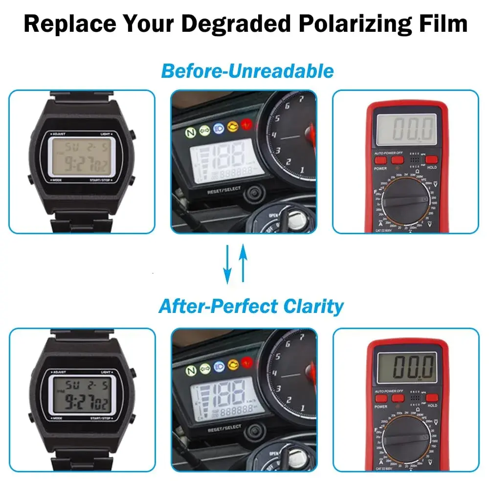 RENIAN Linear Polarizing Film Sheets 20x30cm (7.8x11.8 inches) | Adhesive Filter for LCD Screens - view 3