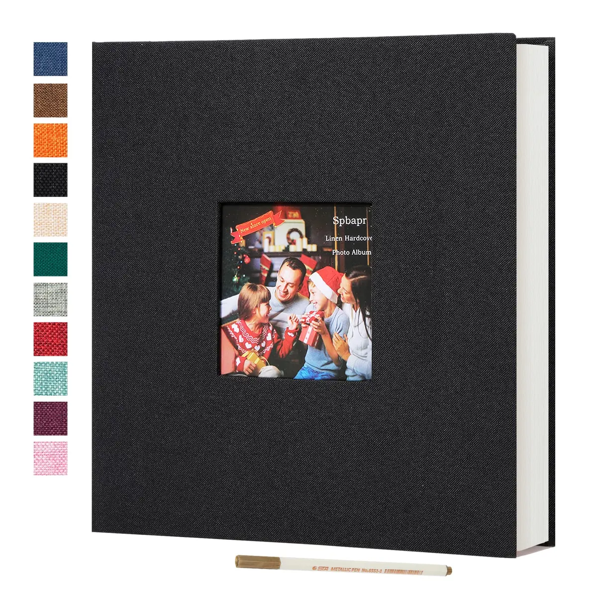 Spbapr Photo Album 11x10.6 in | Linen Cover DIY Scrapbook with 40 Blank Pages - main product image