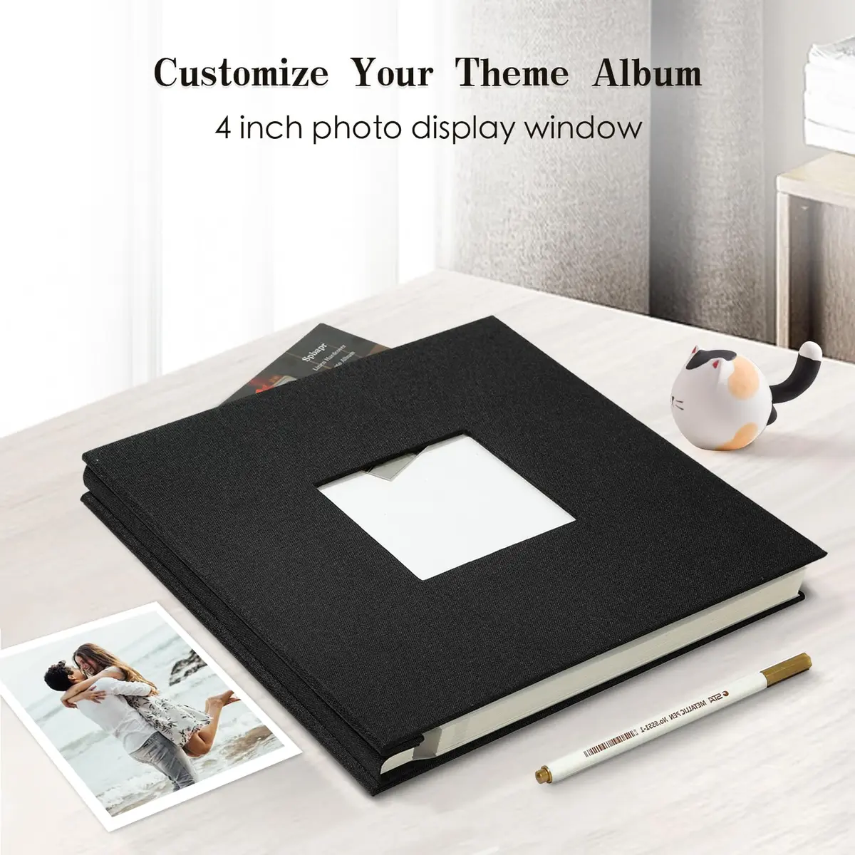 Spbapr Photo Album 11x10.6 in | Linen Cover DIY Scrapbook with 40 Blank Pages - view 2