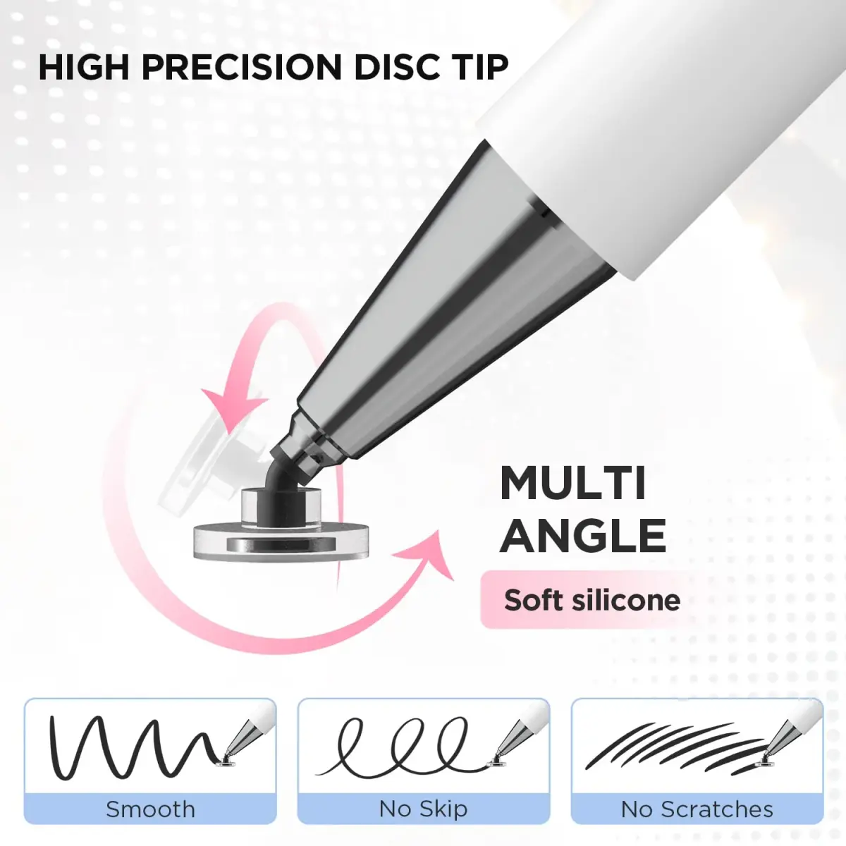 OASO Pink Capacitive Disc Stylus Pen | Universal Touch Screen Compatibility for Tablets & Phones - view 5