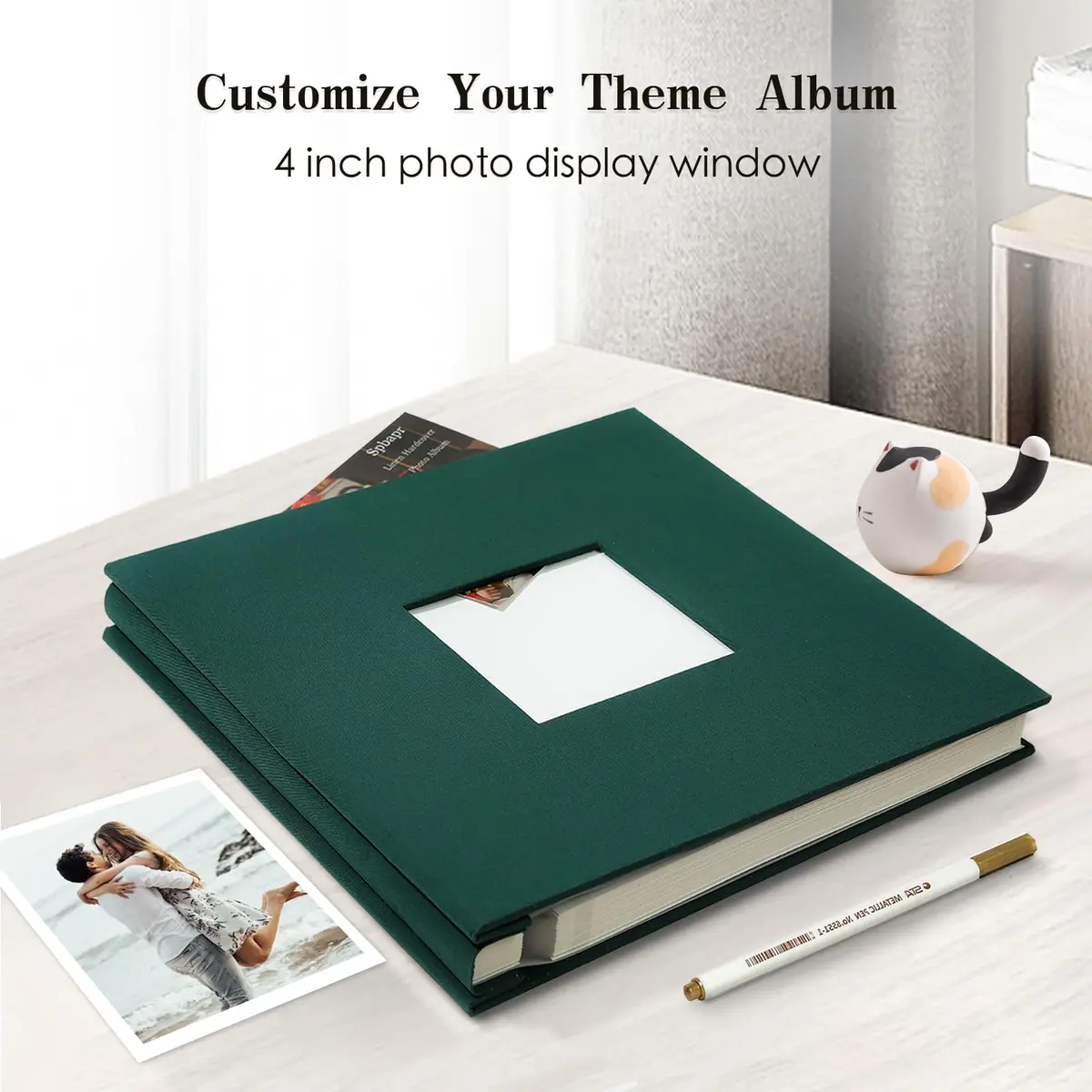 Spbapr Large Photo Album Self Adhesive 13.2"x12.8" | Linen Cover, 40 Pages, Reusable Self-Adhesive Photos - view 2