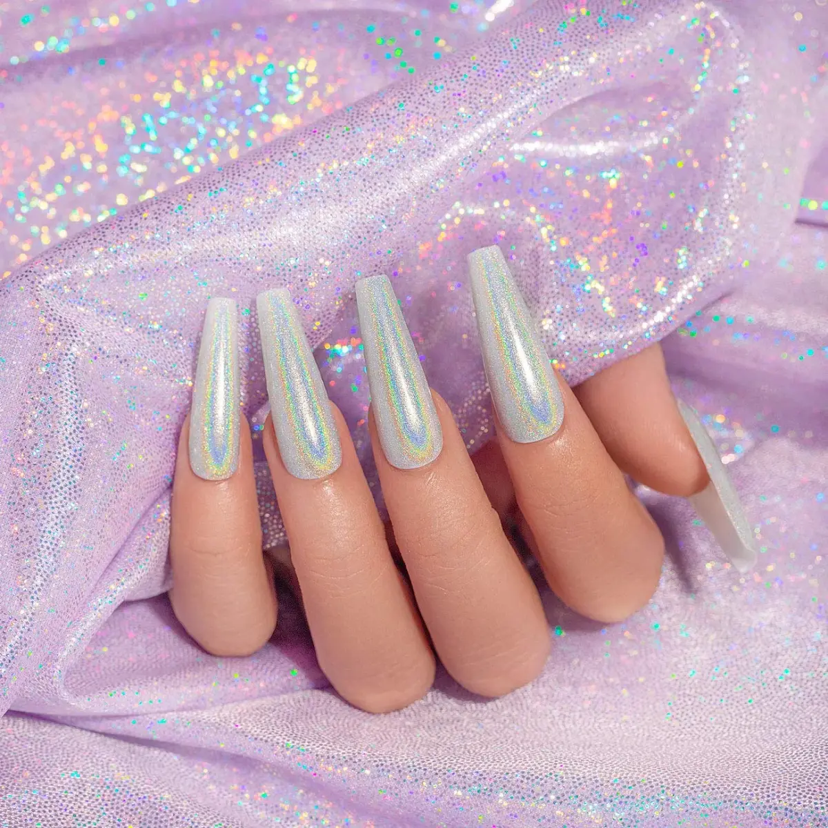 RARJSM Silver Holographic Gel Nail Polish 7.5ml (0.25 Fl Oz) | Salon Quality Sparkle - view 4