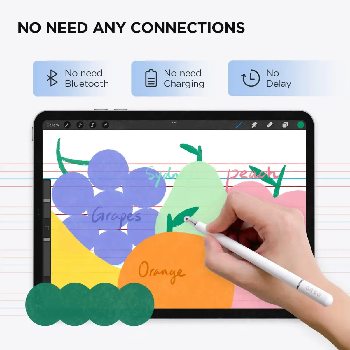 OASO Universal Stylus Pen with Disc Tip & Magnetic Cap for All Touch Screens, Compatible with iPad, iPhone, Samsung Galaxy Tab, Chromebook, Black - view 4