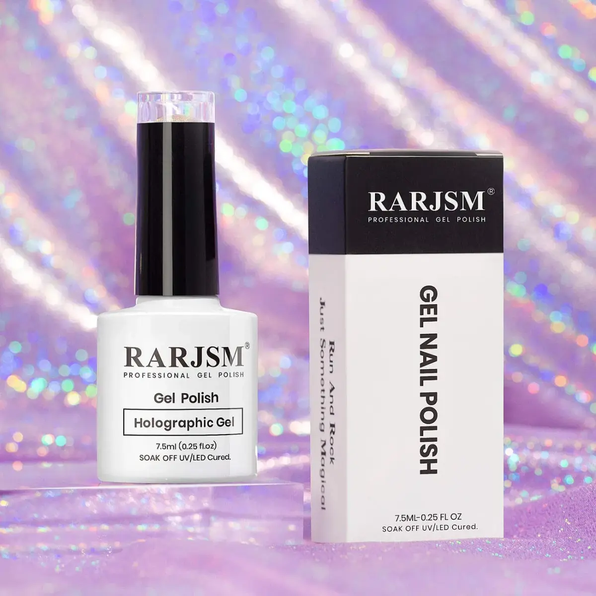 RARJSM Holographic Gel Nail Polish 7.5ml (0.25 Fl Oz) | UV/LED Cure, Long-Lasting Rainbow Effect - view 9