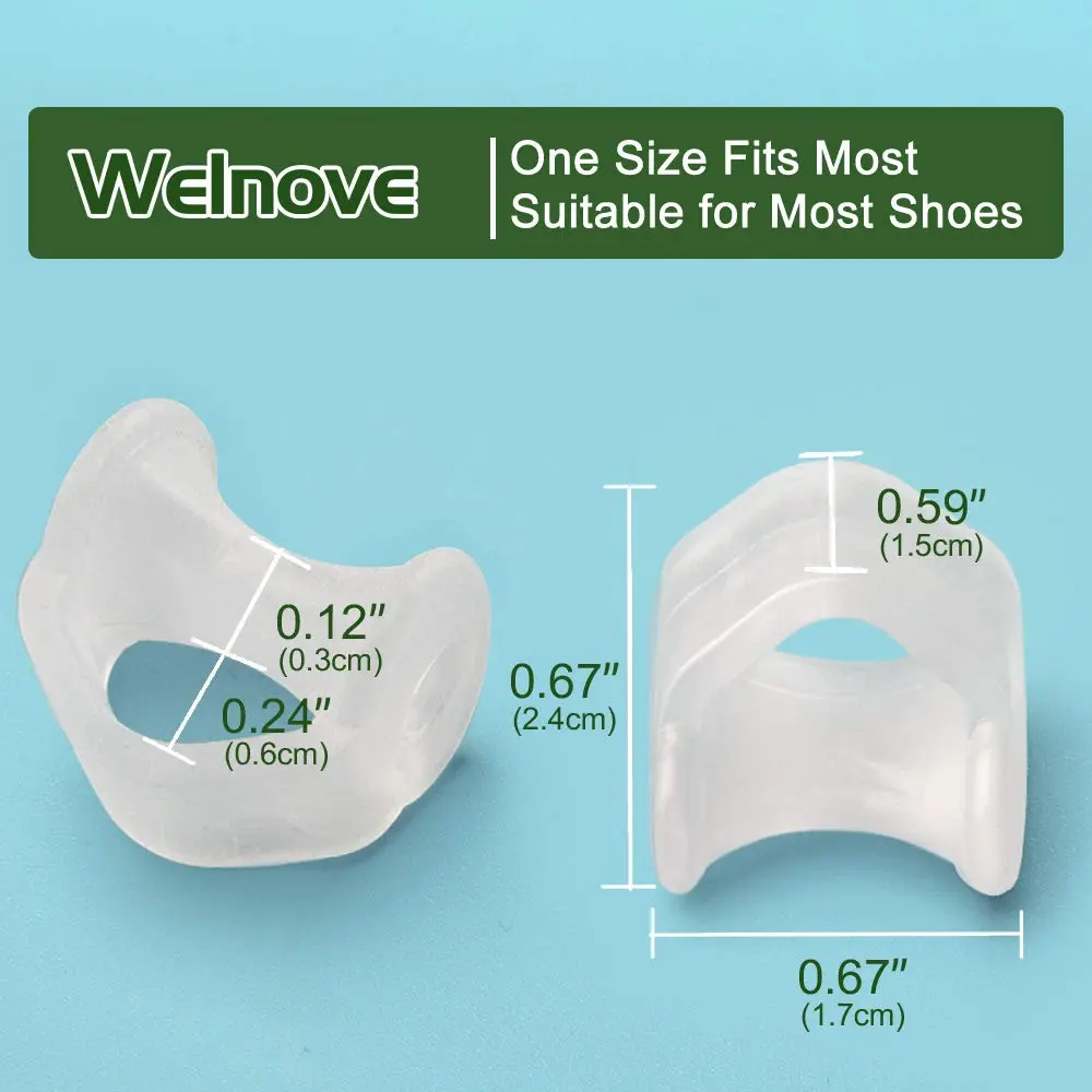 Welnove Gel Toe Separator Small Toe Cushions Pack of 12 | Prevents Rubbing & Reduces Pressure - view 2