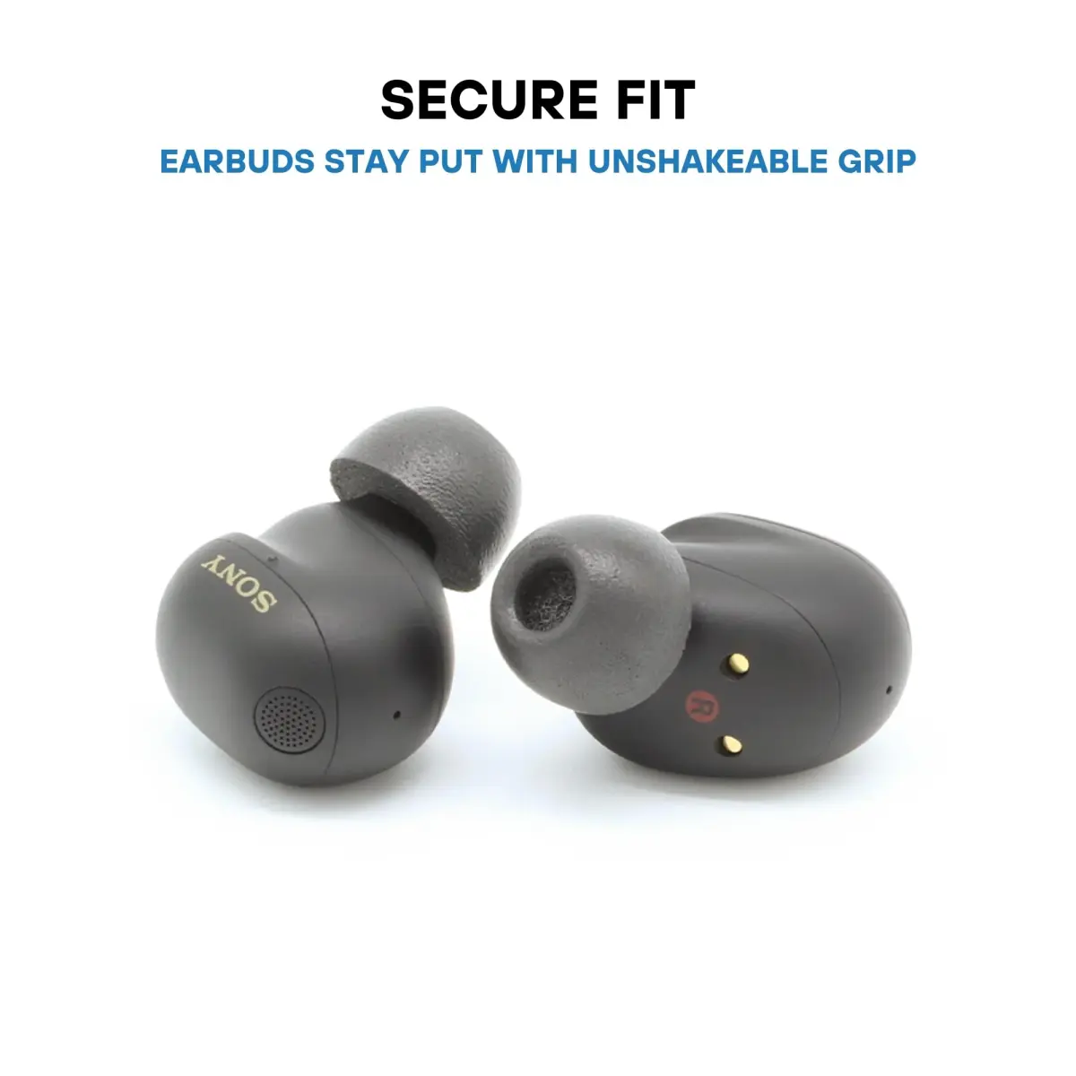 Comply TrueGrip Black Memory Foam Ear Tips, Assorted S/M/L (3 Pairs) for Secure Fit - view 4
