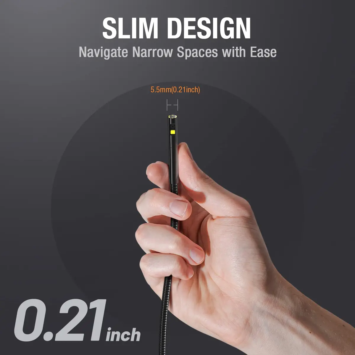 Teslong Endoscope Replacement Cable with Light, Dual Lens Waterproof Probe 5.5mm/0.21inch | Compatible with NTS500, NTS300 - view 2