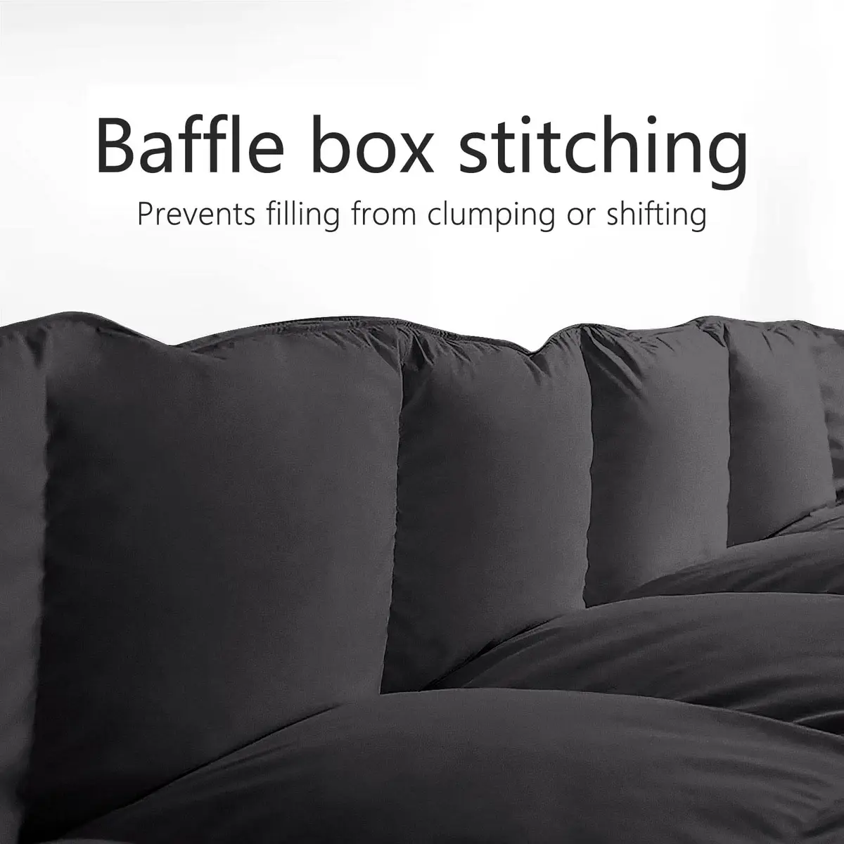 TEXARTIST Queen Comforter All Season Down Alternative Black | Breathable & Soft Bedding - view 3