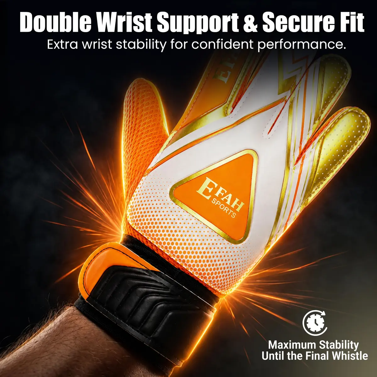 EFAH SPORTS Soccer Goalie Goalkeeper Gloves for Kids Boys Youth | Breathable, Adjustable Fit, Anti-slip Grip - view 3