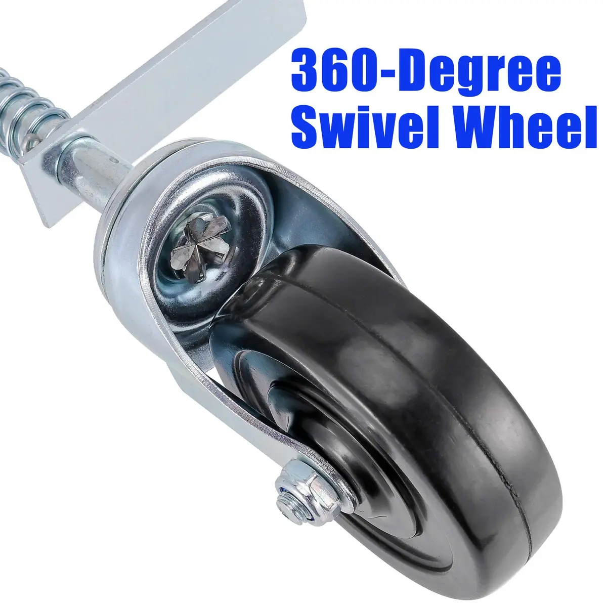 ZEONHAK Heavy Duty Spring Loaded Gate Caster Wheel 4 Inch (10.16 cm) | Supports 250-500 lbs (113-227 kg) Per Wheel - view 3