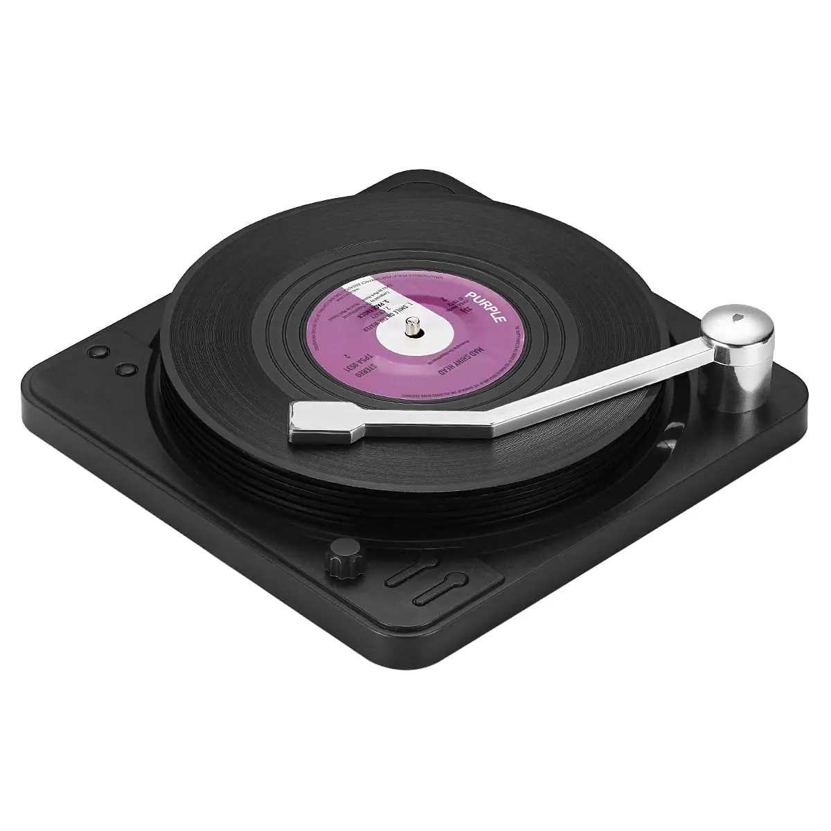 MECOWON Vinyl Record Coasters with Holder - 6 Pack, 10.5 cm (4-1/8 inch) Round | Music Lover Gift - main product image