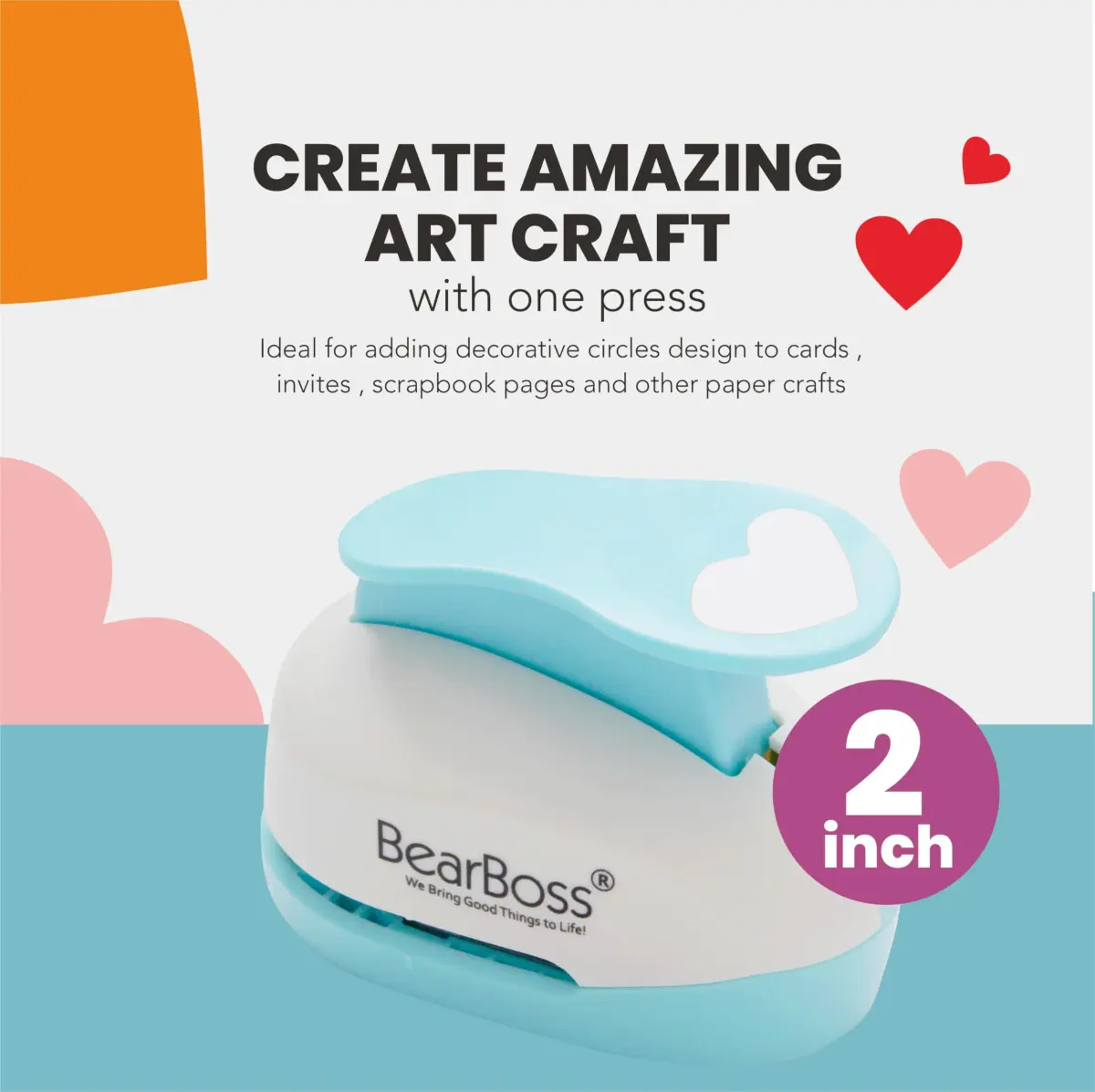 BearBoss 6-Shape Craft Hole Punch Set | 1-Inch Punch Diameter - view 3