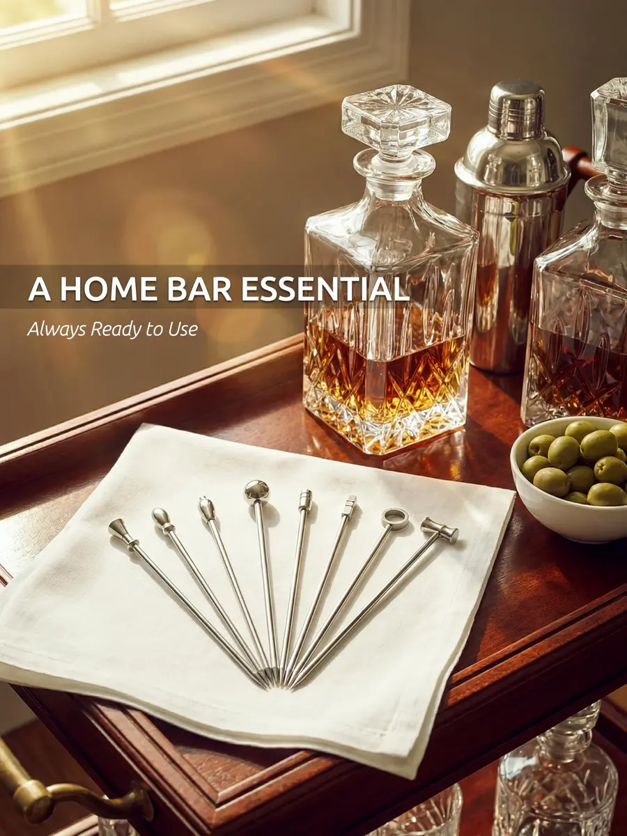 Demigo Cocktail Picks Set of 8 | Stainless Steel Reusable Martini Picks for Elegant Drinks - view 8