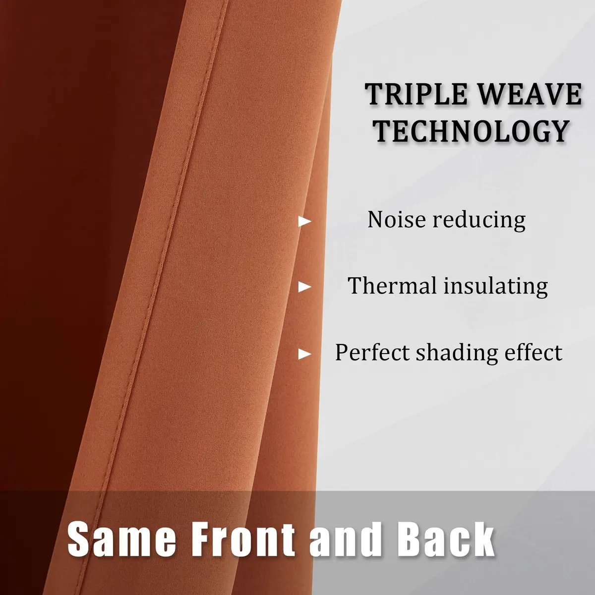 DUALIFE Terracotta Curtains-Rust Blackout Curtains for Small Windows 54 Inch Length | Room Darkening & Thermal Insulated - view 5