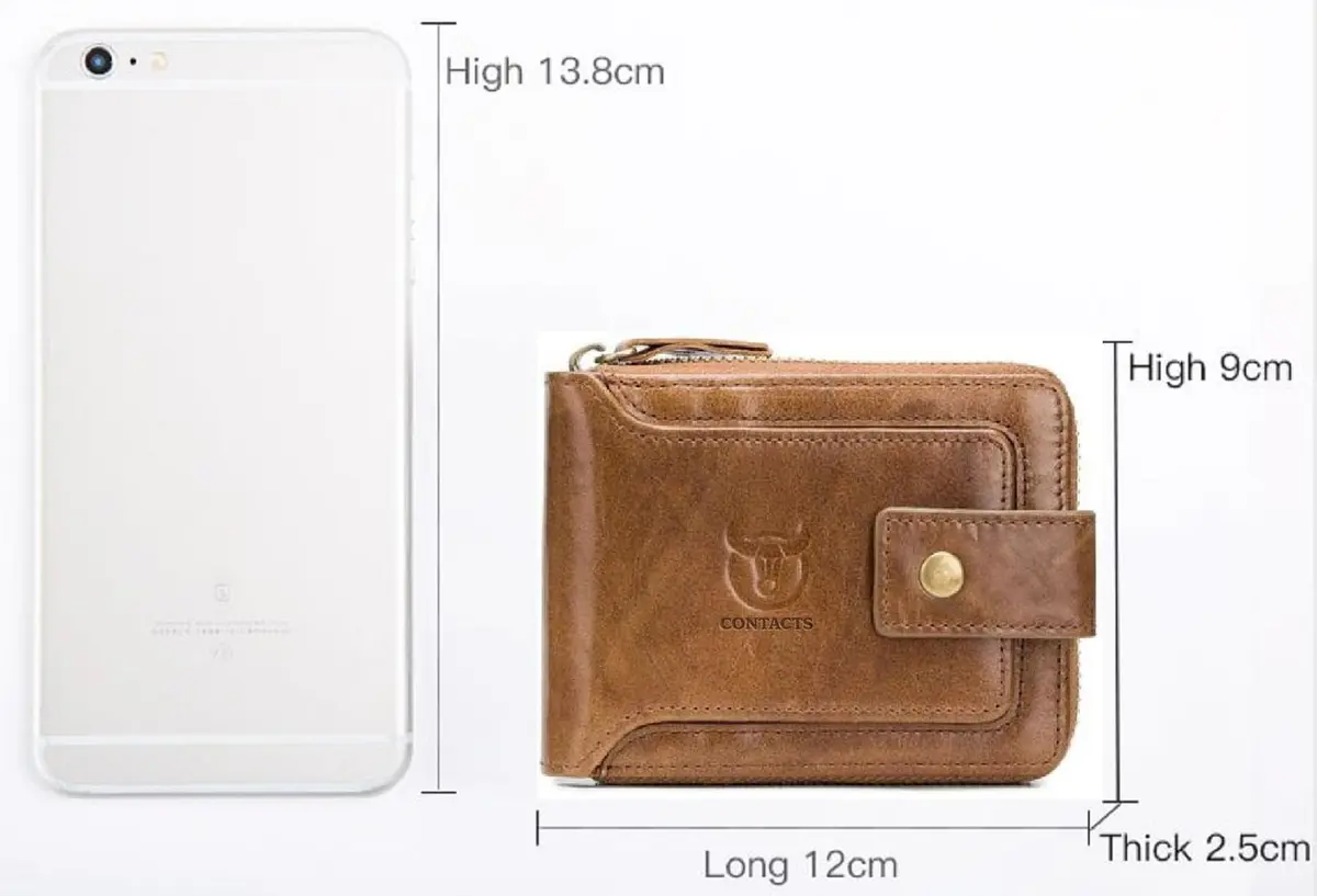 Contacts Men's Genuine Leather Wallet | RFID Blocking Slim Bifold | 8 Card Slots, Beige - view 5