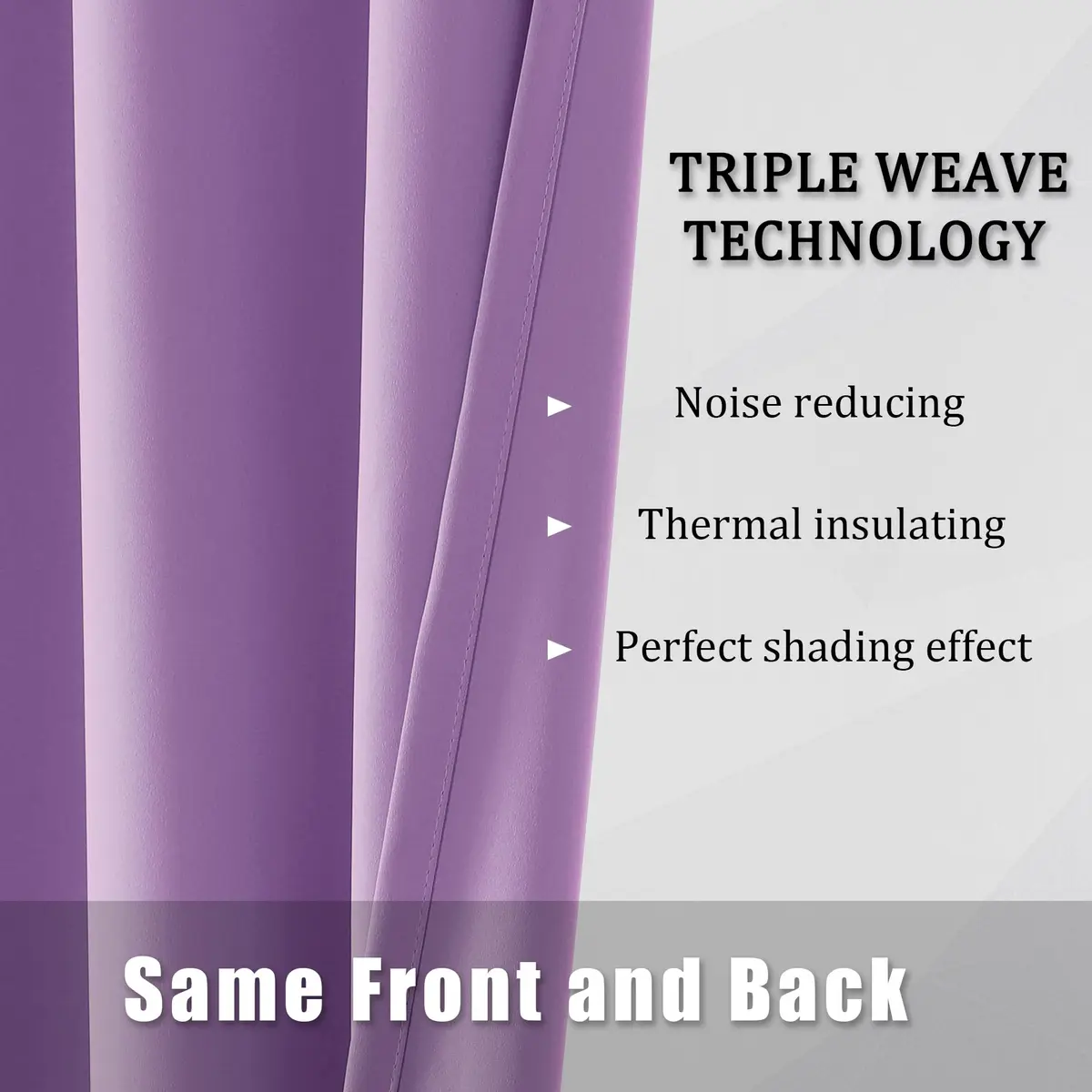 DUALIFE Bright Purple Curtains for Girls Bedroom | Light Blocking Room Darkening Blackout Drapes (52 x 63 Inch, 2 Panels) - view 5