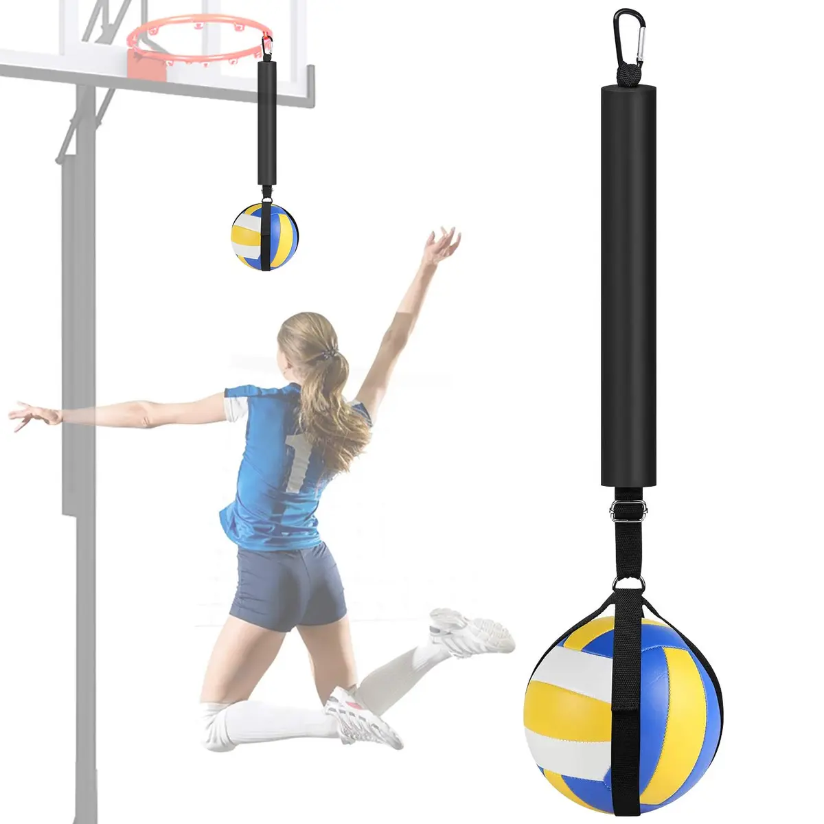 TOBWOLF Volleyball Spike Trainer, Training Aid for Basketball Hoop | Improve Spiking Technique & Jumping - main product image