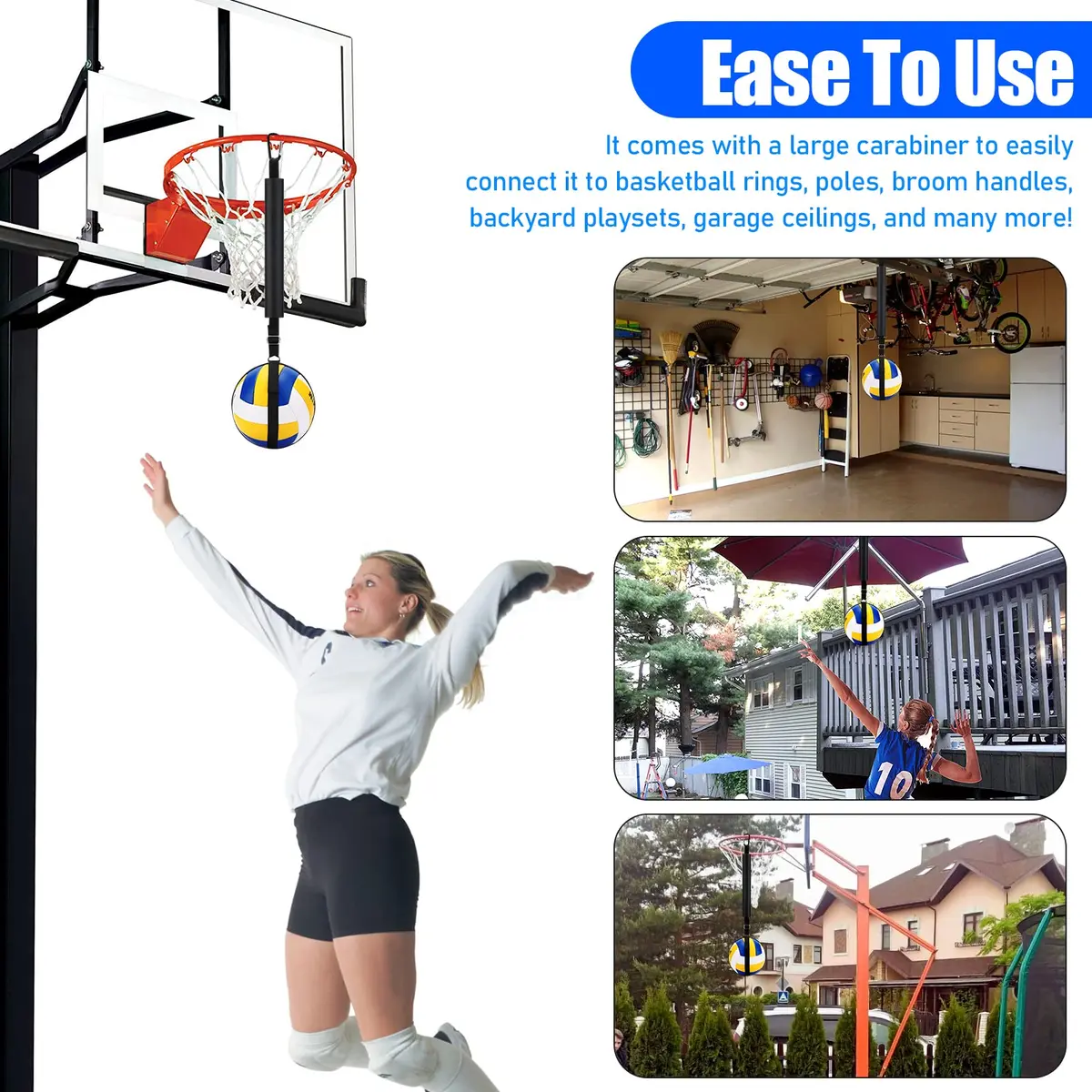 TOBWOLF Volleyball Spike Trainer, Training Aid for Basketball Hoop | Improve Spiking Technique & Jumping - view 7