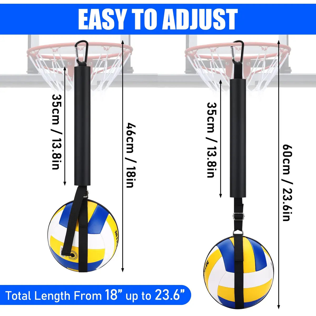 TOBWOLF Volleyball Spike Trainer, Training Aid for Basketball Hoop | Improve Spiking Technique & Jumping - view 2