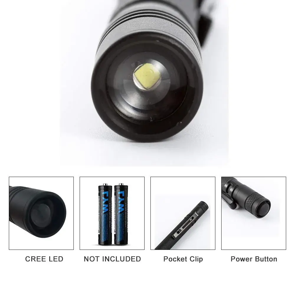 COSMOING 395nm Zoomable UV Blacklight Flashlight 3-Pack | Detects Invisible Pet Stains & Counterfeit Ink - view 7