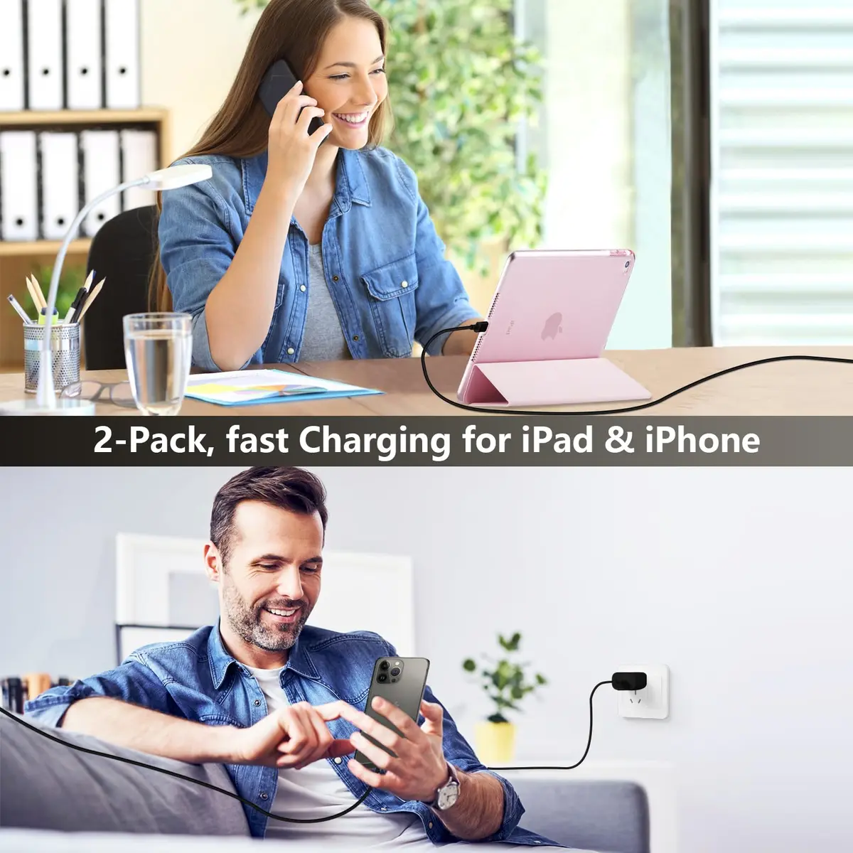 Ubearkk Phone 17 16 15 Charger Fast Charging | 20W USB C Wall Adapter with 10FT Cable - view 5