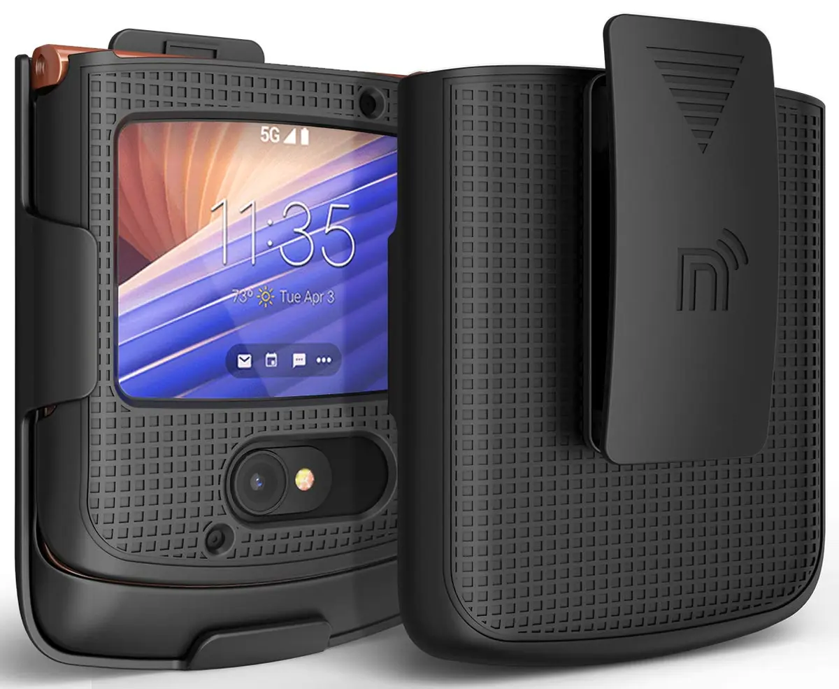 Nakedcellphone Holster Combo for Motorola RAZR 5G Flip Phone with Belt Clip - Black | Secure, Compact & Fully Functional - view 2