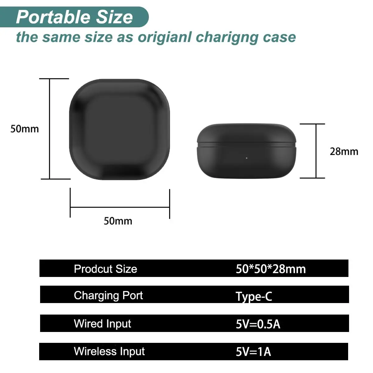 Kissmart Charging Case for Galaxy Buds Live SM-R180 | 600mAh Wired USB-C Charging, Black - view 6