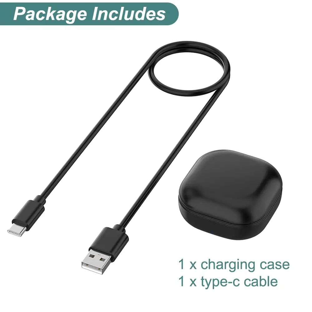 Kissmart Charging Case for Galaxy Buds Live SM-R180 | 600mAh Wired USB-C Charging, Black - view 7