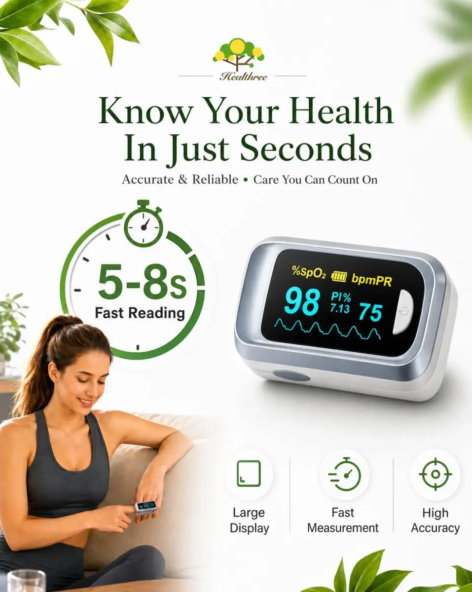 HealthTree Fingertip Pulse Oximeter & Heart Rate Monitor | 70%-100% SpO2, +/-2% Accuracy - view 3