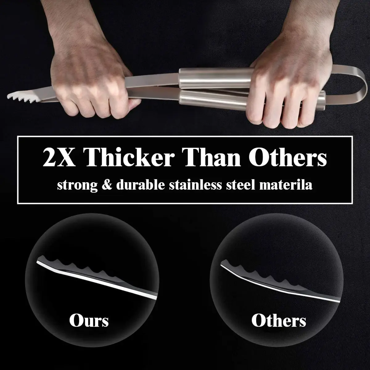 ROMANTICIST 23pcs Heavy Duty Grilling Tools Set Silver | Stainless Steel BBQ Accessories Kit with Meat Claws & Canvas Bag - view 4